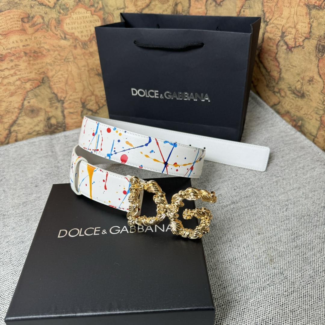 Dolce & Gabbana Abstract-print Buckle Belt - DesignerGu