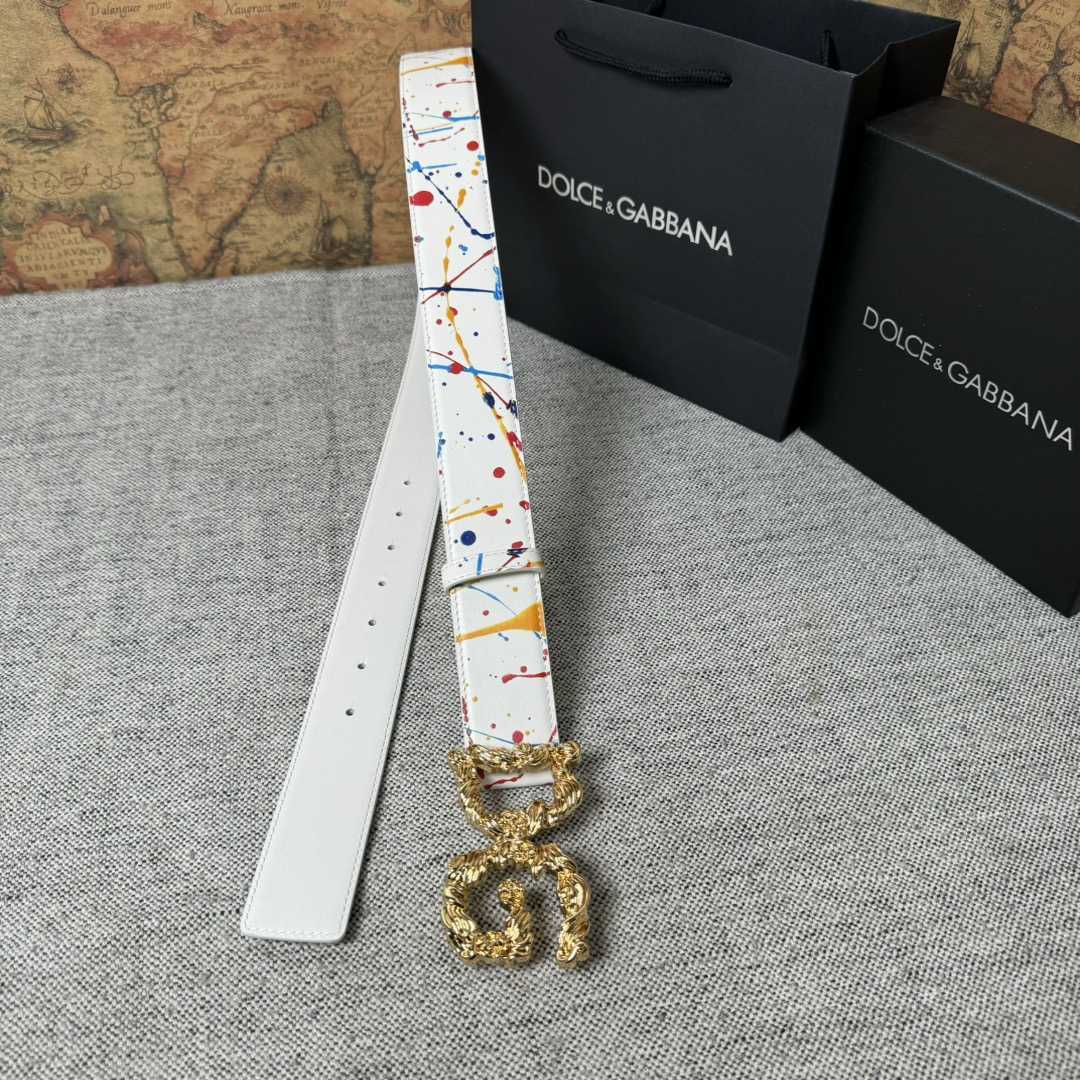 Dolce & Gabbana Abstract-print Buckle Belt - DesignerGu