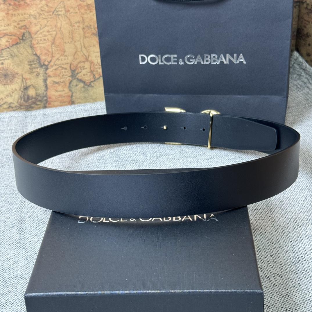 Dolce & Gabbana DG Logo-buckle Leather Belt   40mm - DesignerGu