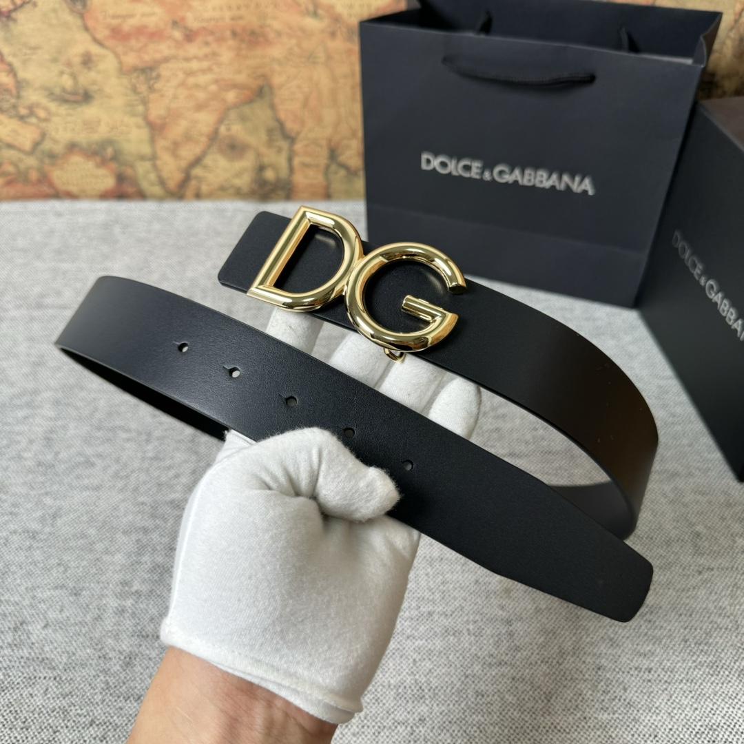 Dolce & Gabbana DG Logo-buckle Leather Belt   40mm - DesignerGu