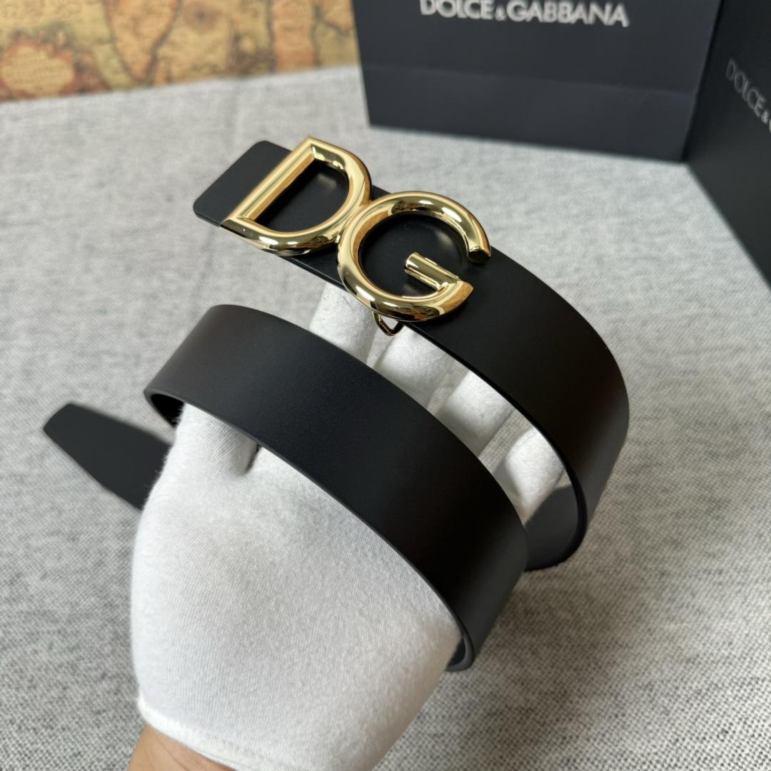 Dolce & Gabbana DG Logo-buckle Leather Belt   40mm - DesignerGu