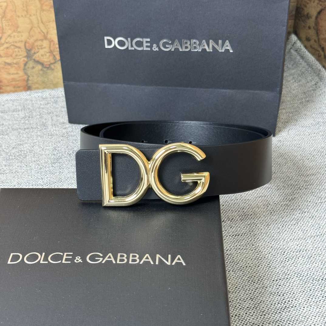 Dolce & Gabbana DG Logo-buckle Leather Belt   40mm - DesignerGu