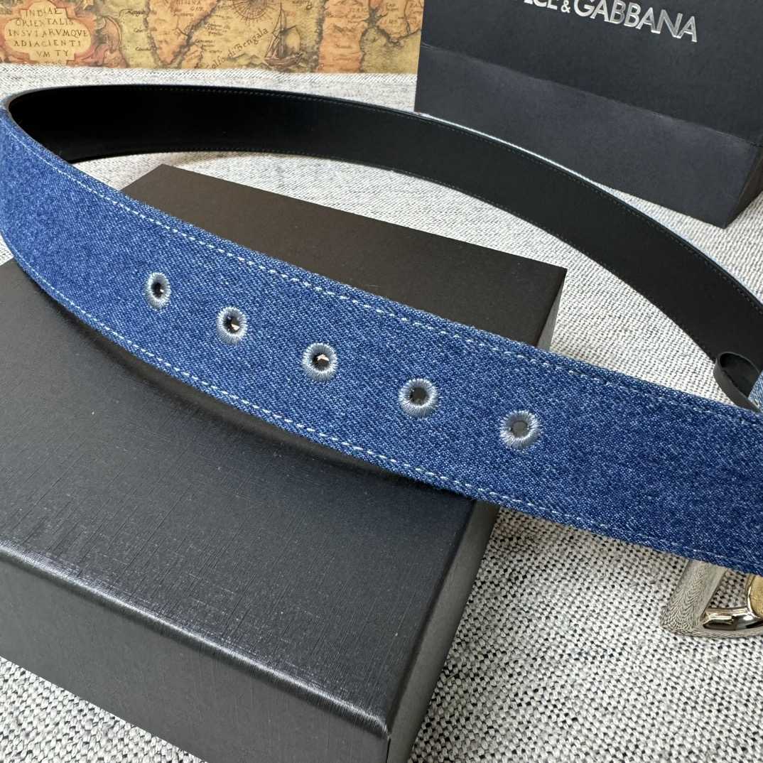 Dolce & Gabbana Denim Belt With DG Logo - DesignerGu