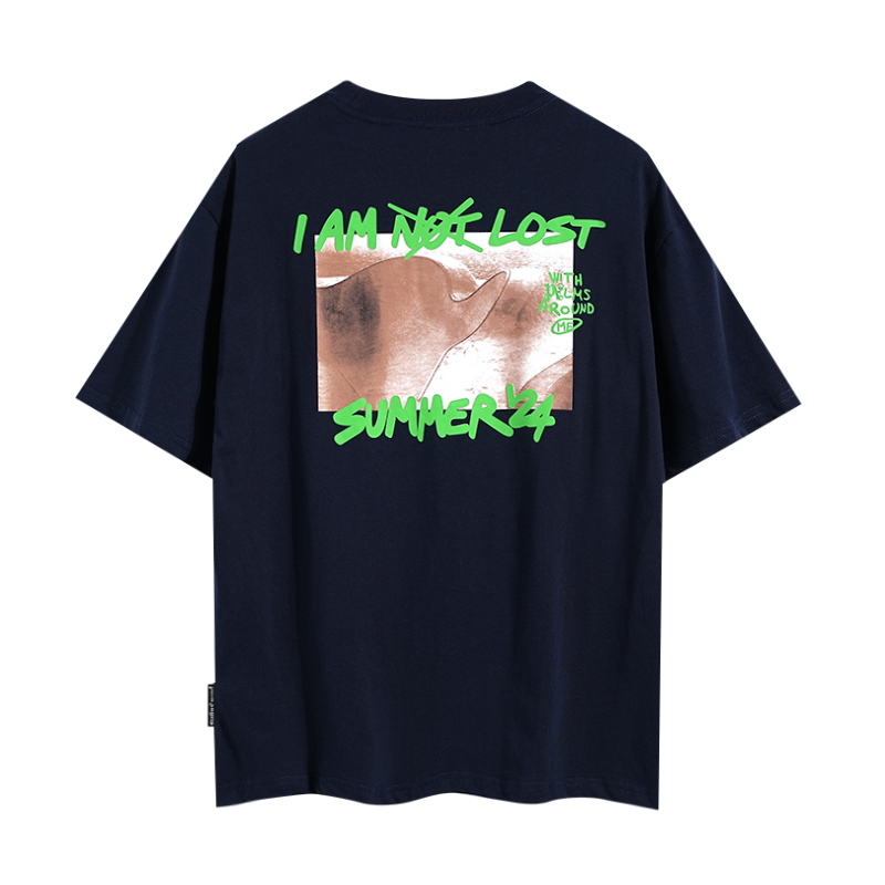  Palm Angels Blue T-Shirt I Am Lost - DesignerGu