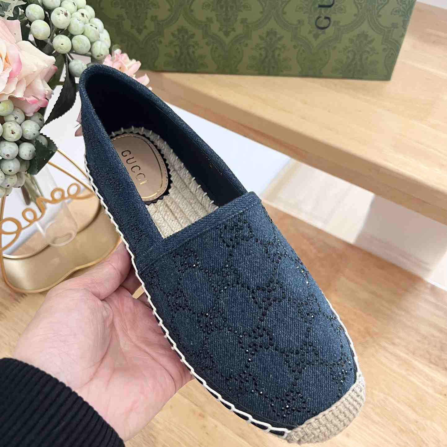 Gucci Women's Espadrille With GG Crystals - DesignerGu