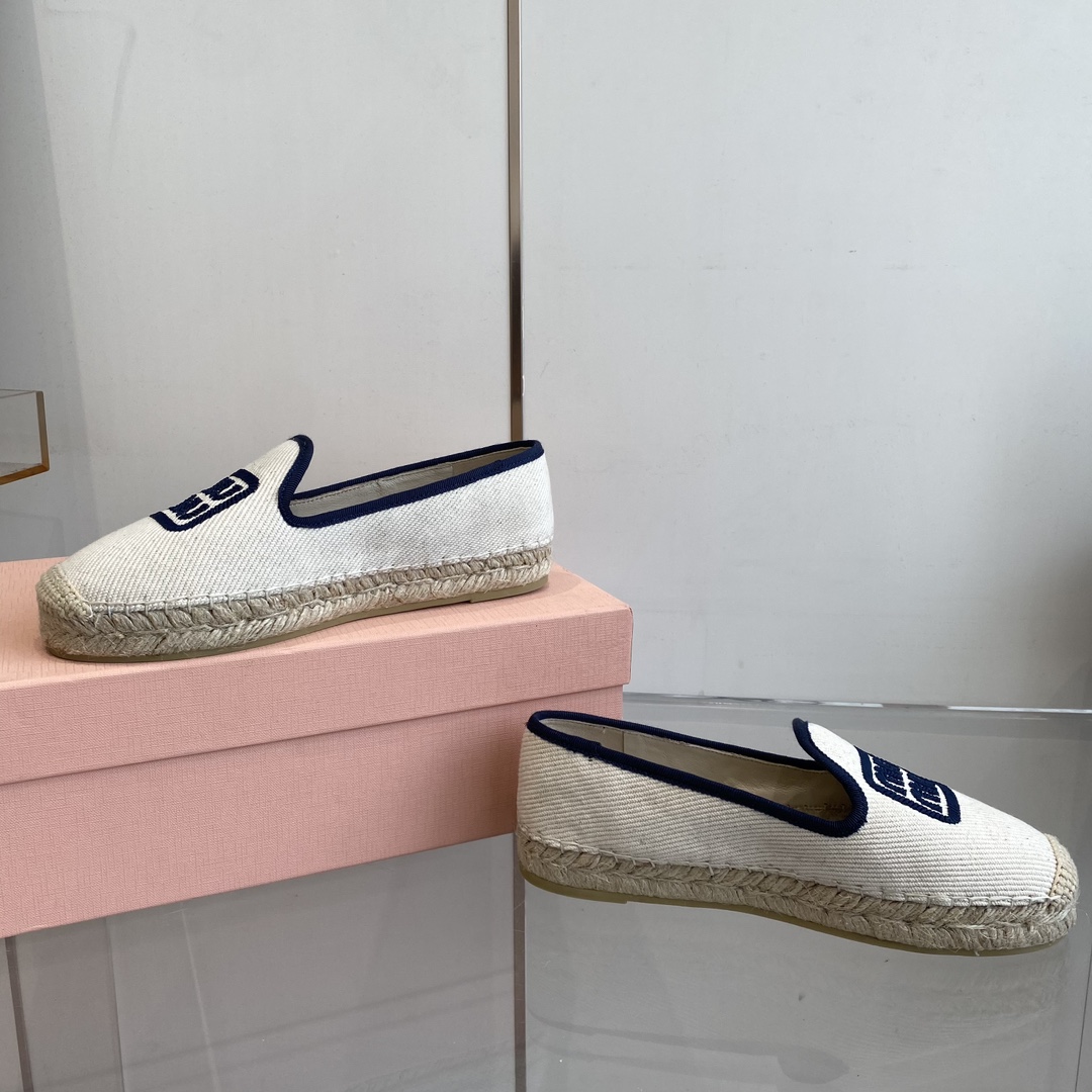 Miu Miu Cotton Drill Espadrilles - DesignerGu