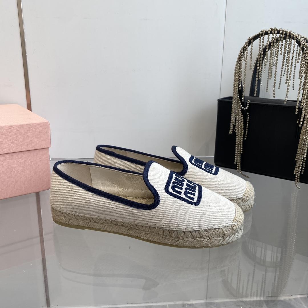 Miu Miu Cotton Drill Espadrilles - DesignerGu