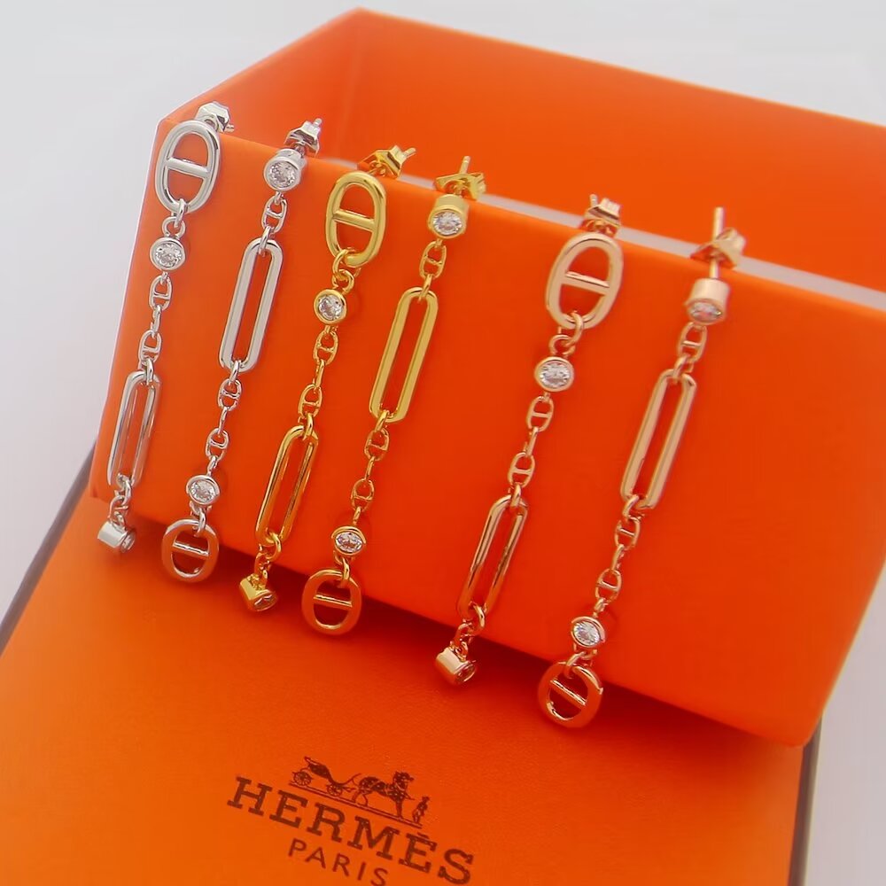 Hermes Chaine D'ancre Chaos Earrings - DesignerGu