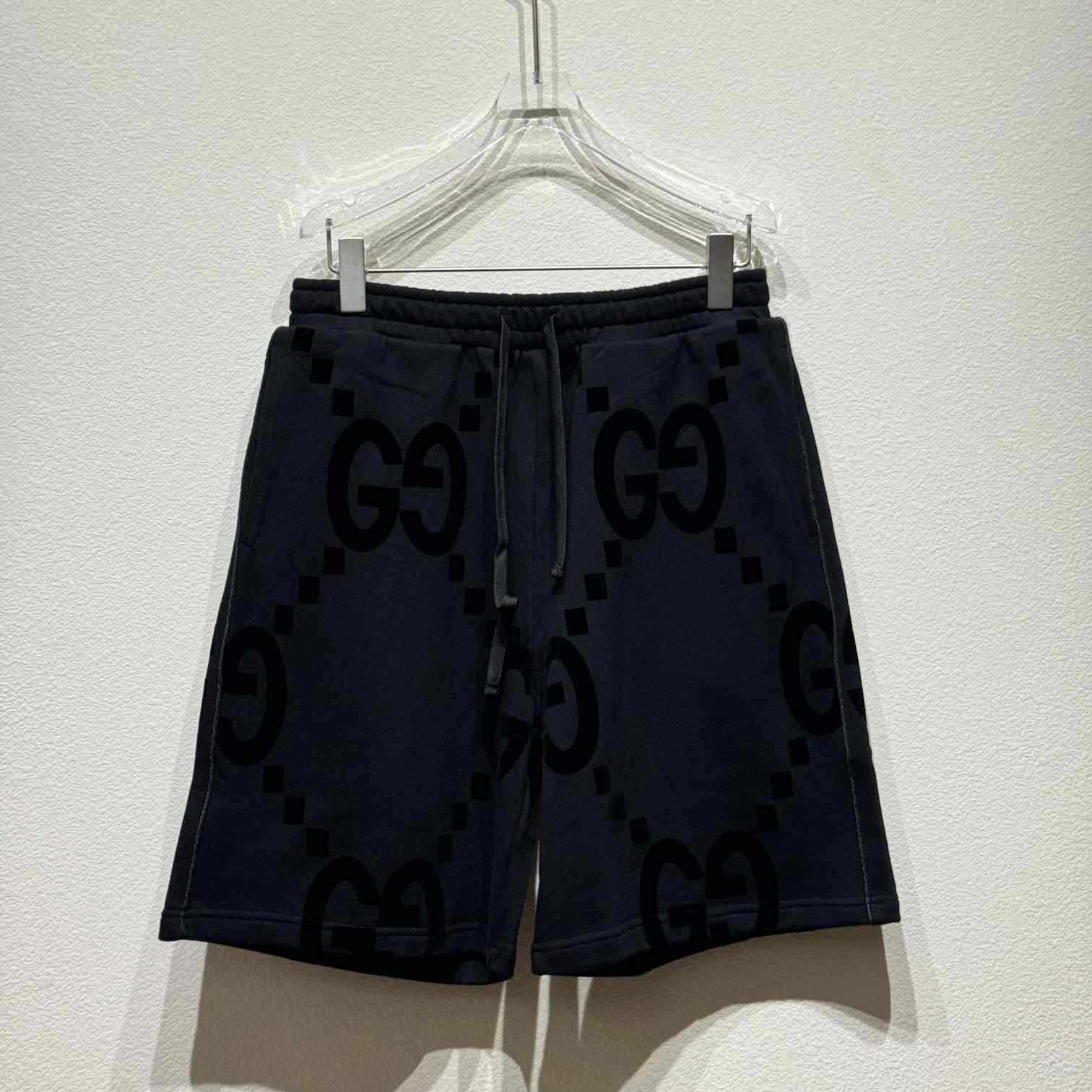 Gucci GG Flocked Print Cotton Shorts - DesignerGu