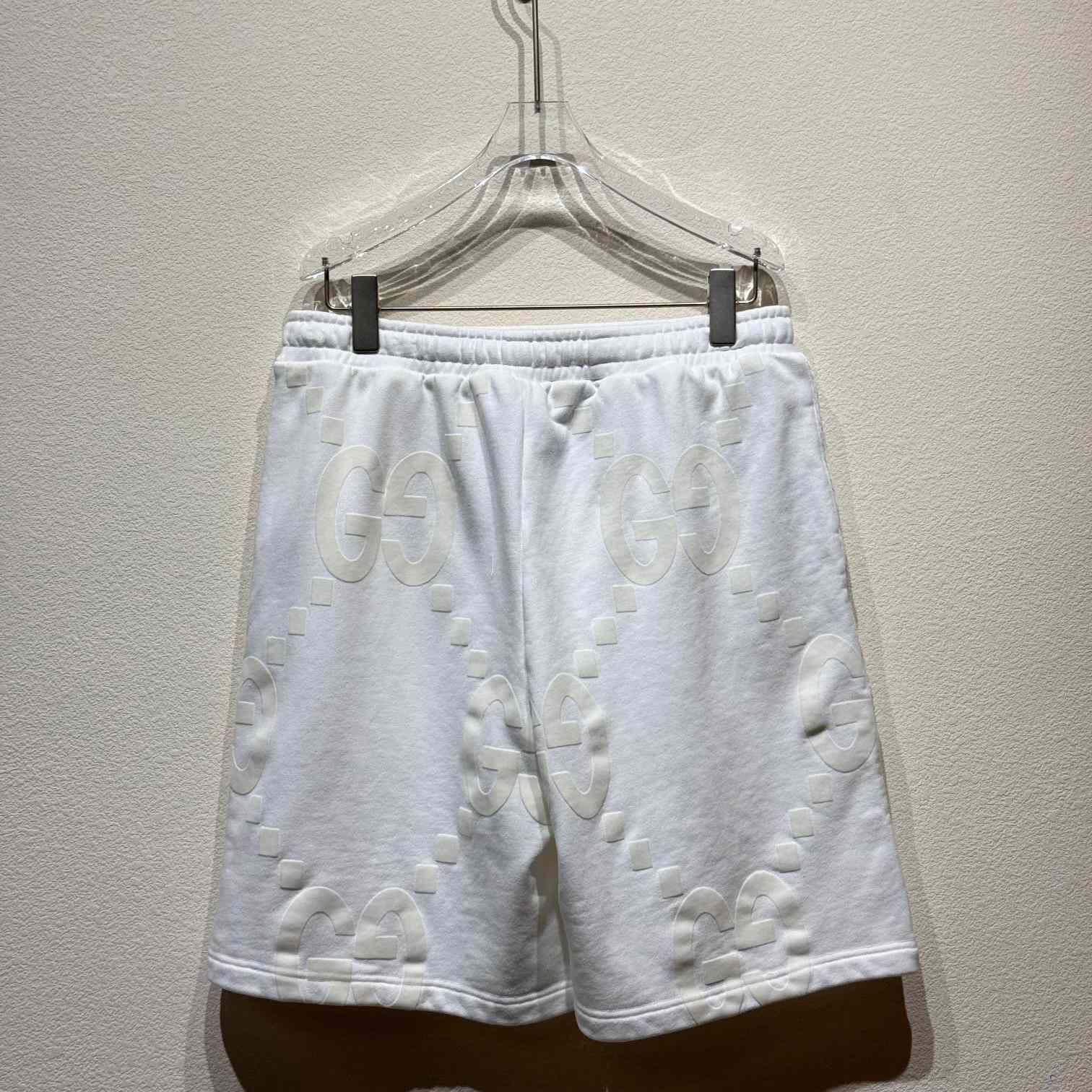 Gucci GG Flocked Print Cotton Shorts - DesignerGu