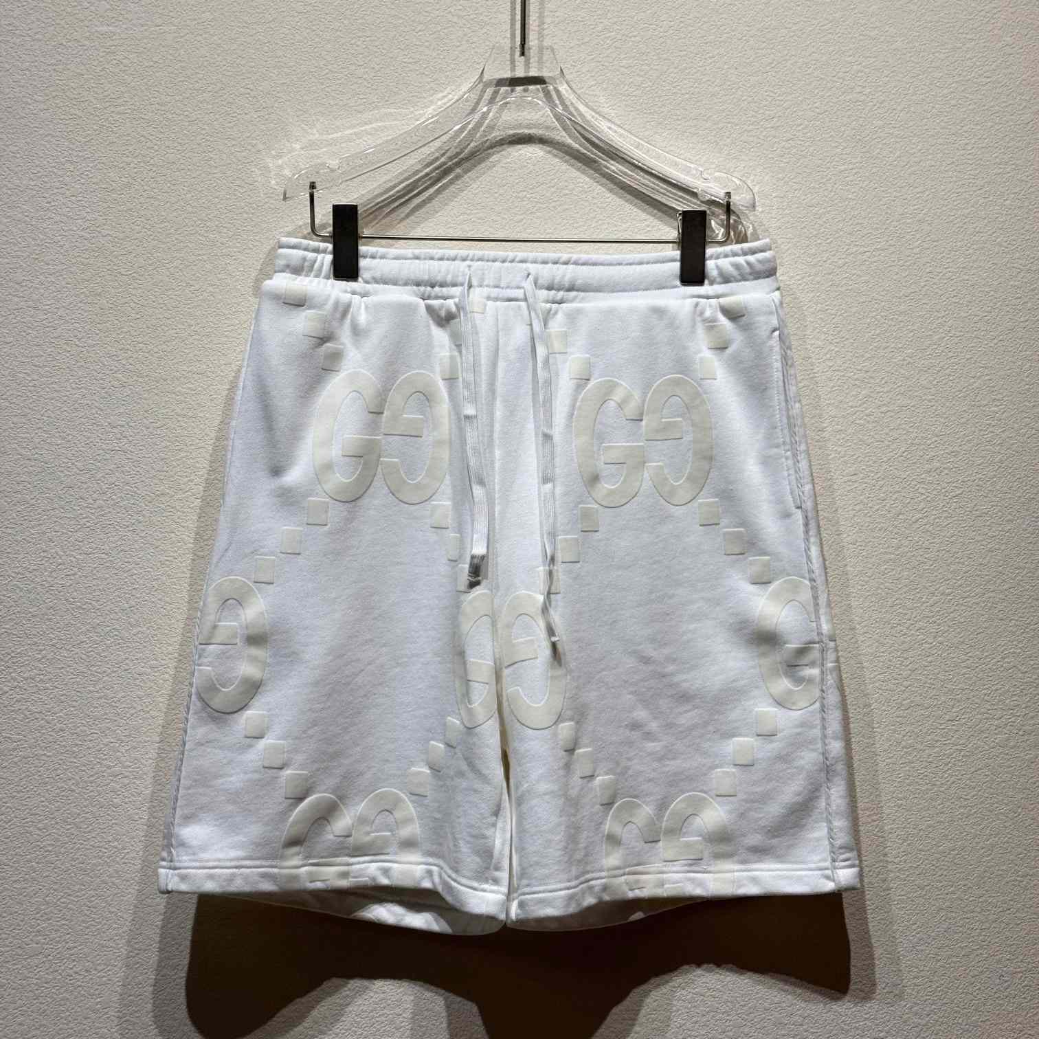 Gucci GG Flocked Print Cotton Shorts - DesignerGu