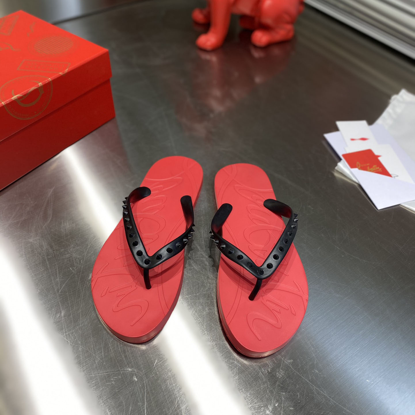 Christian Louboutin Loubi Flip Slide - DesignerGu