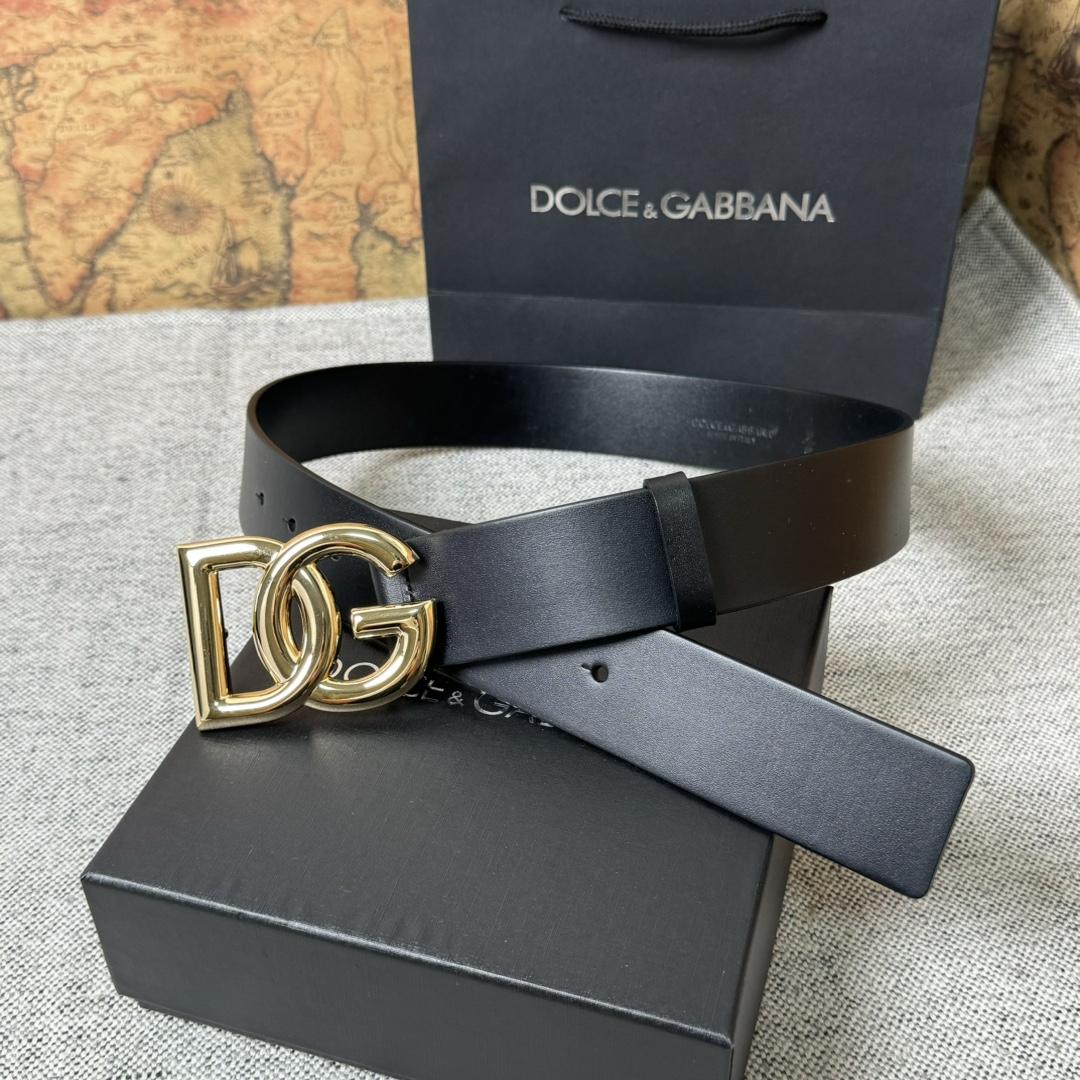 Dolce & Gabbana DG Logo-buckle Leather Belt   40mm - DesignerGu