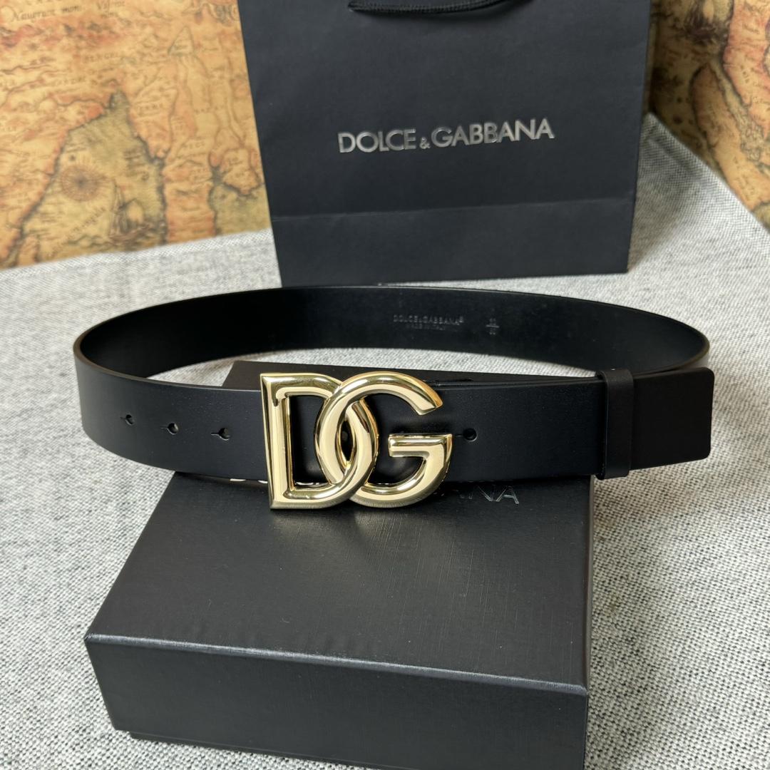 Dolce & Gabbana DG Logo-buckle Leather Belt   40mm - DesignerGu