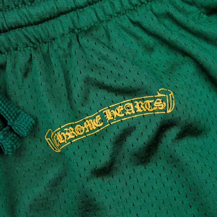 Chrome Hearts Green Varsity Mesh Shorts - DesignerGu