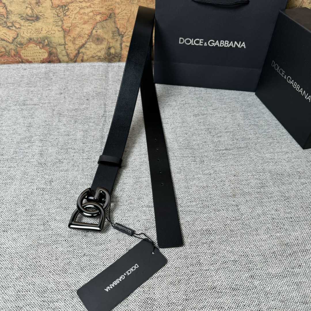 Dolce & Gabbana DG Logo-buckle Leather Belt   35mm - DesignerGu