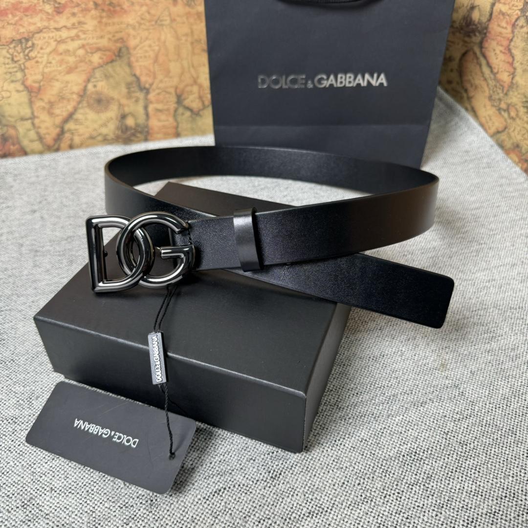 Dolce & Gabbana DG Logo-buckle Leather Belt   35mm - DesignerGu