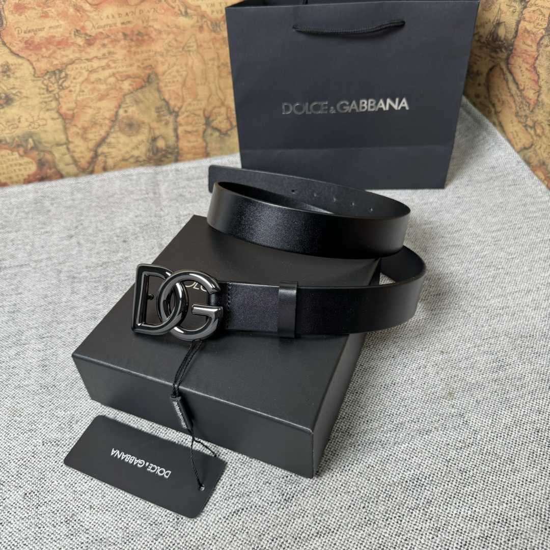 Dolce & Gabbana DG Logo-buckle Leather Belt   35mm - DesignerGu