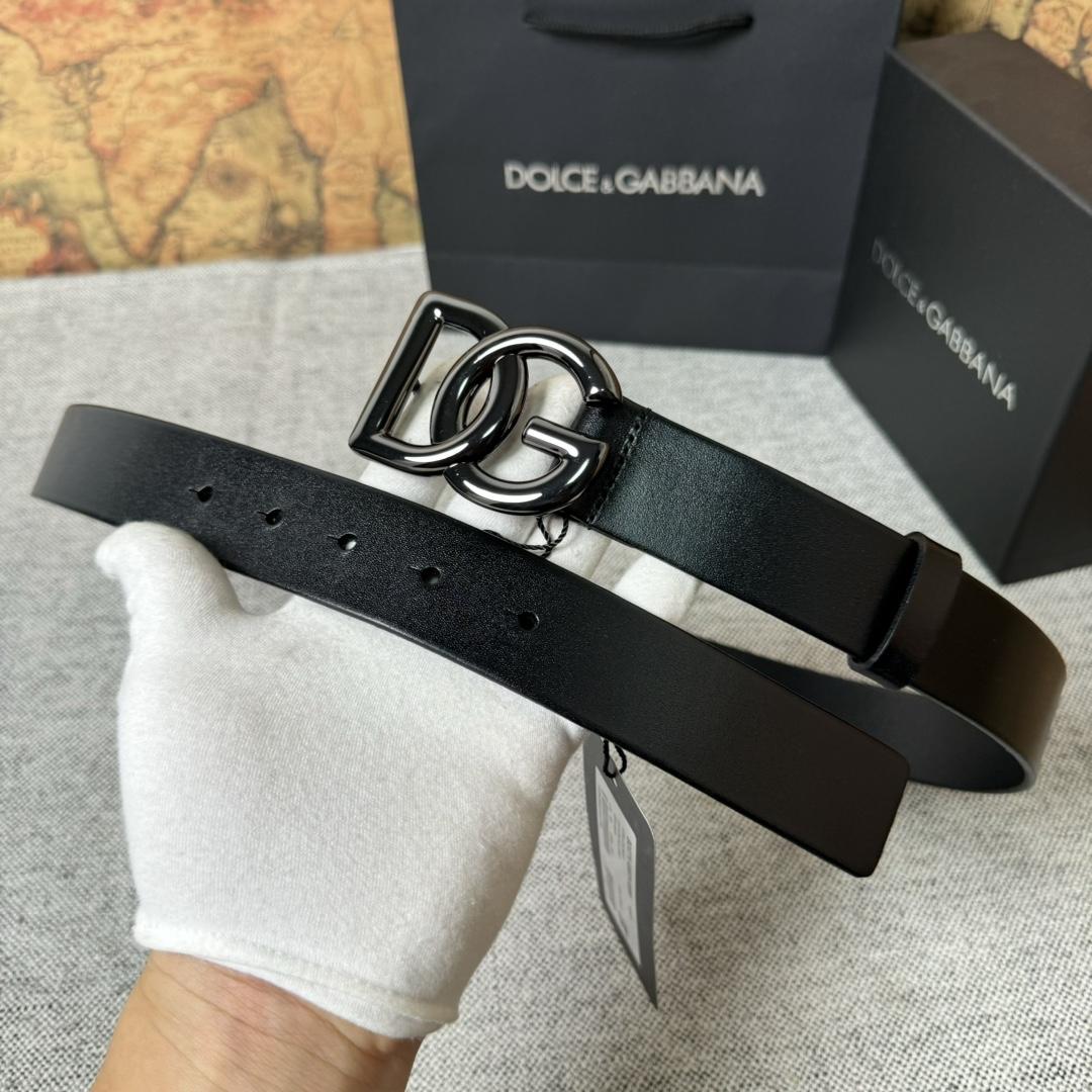 Dolce & Gabbana DG Logo-buckle Leather Belt   35mm - DesignerGu