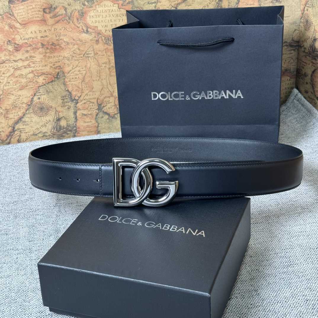 Dolce & Gabbana DG Logo-buckle Leather Belt   40mm - DesignerGu