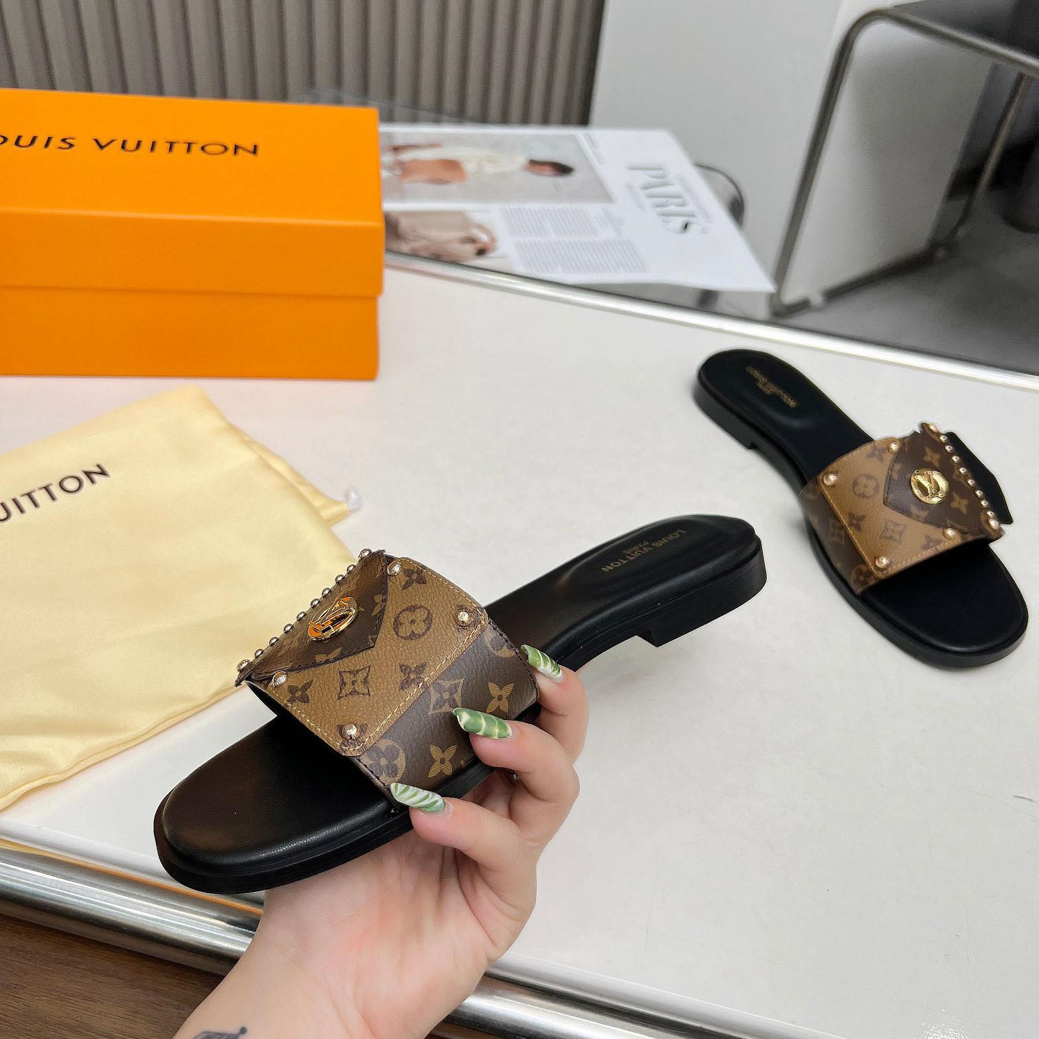 Louis Vuitton LV Frame Flat Mule   1ACXGE - DesignerGu