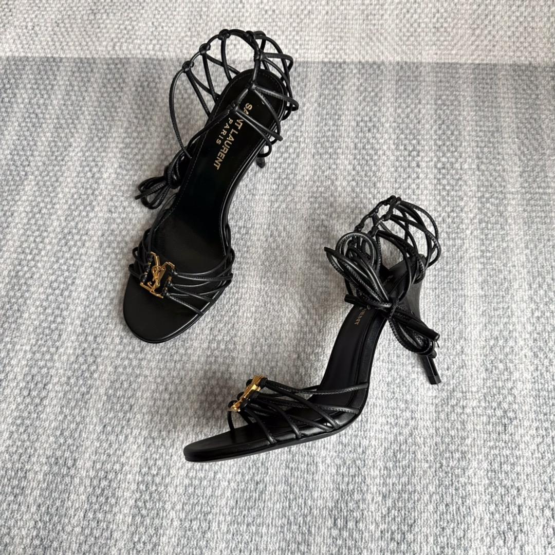 Saint Laurent Babylone Sandals In Smooth Leather - DesignerGu