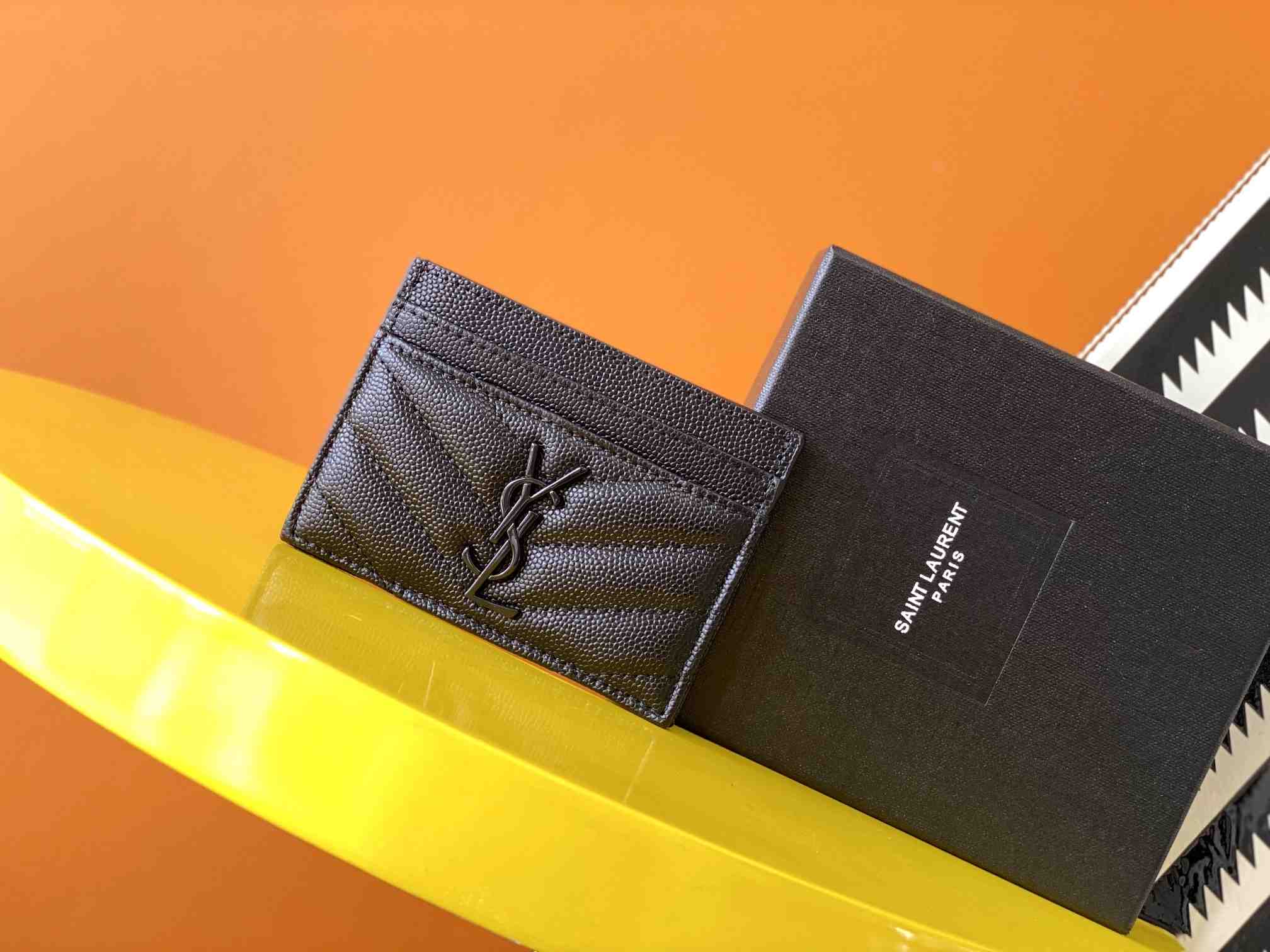 Saint Laurent Leather Card Wallet (10x7.5x0.5 cm) - DesignerGu