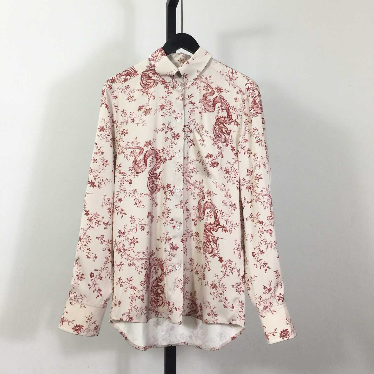 Louis Vuitton Dragon Print Silk Shirt   1AFKE4 - DesignerGu