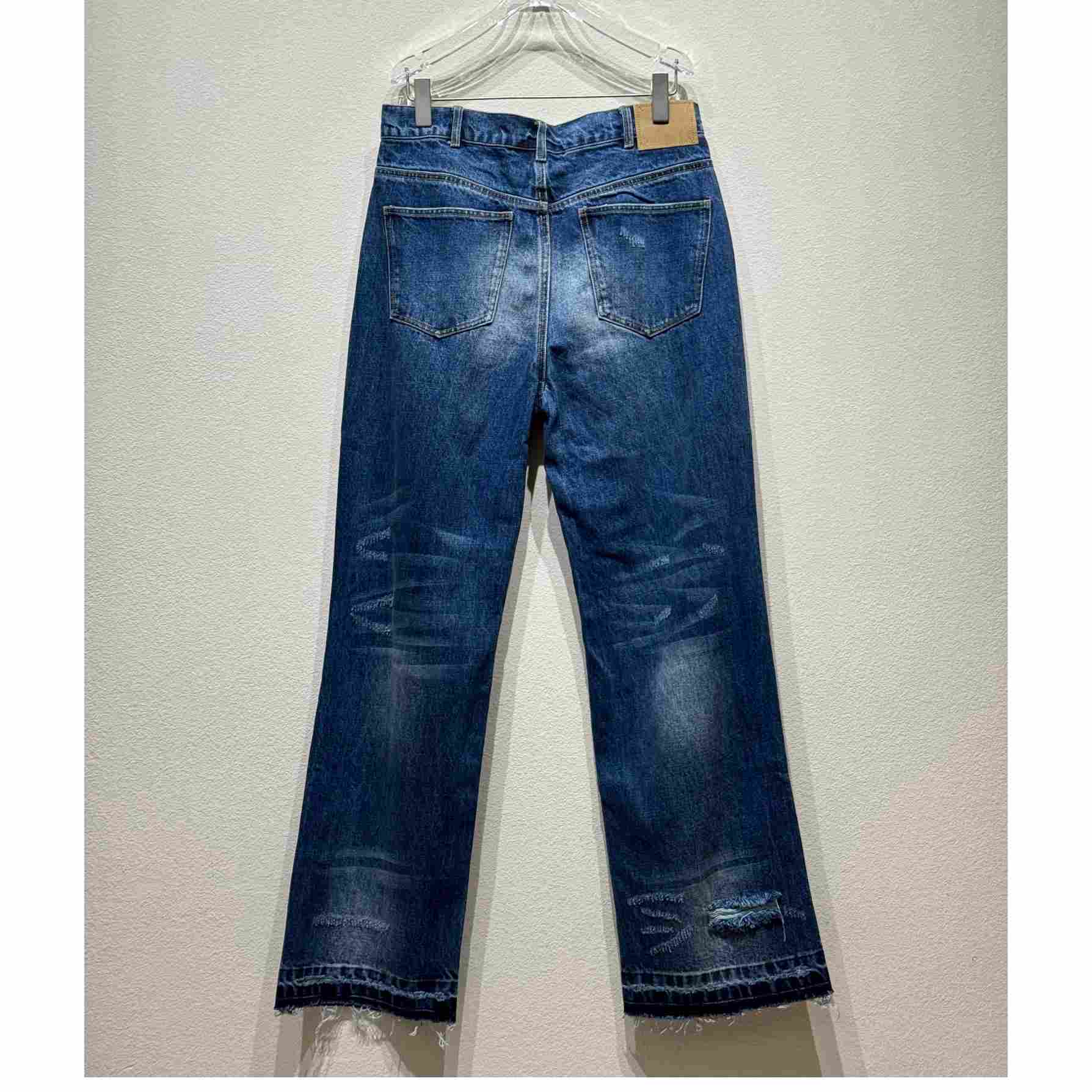 Celine Wesley Jeans In Blue Destroyed Denim  - DesignerGu