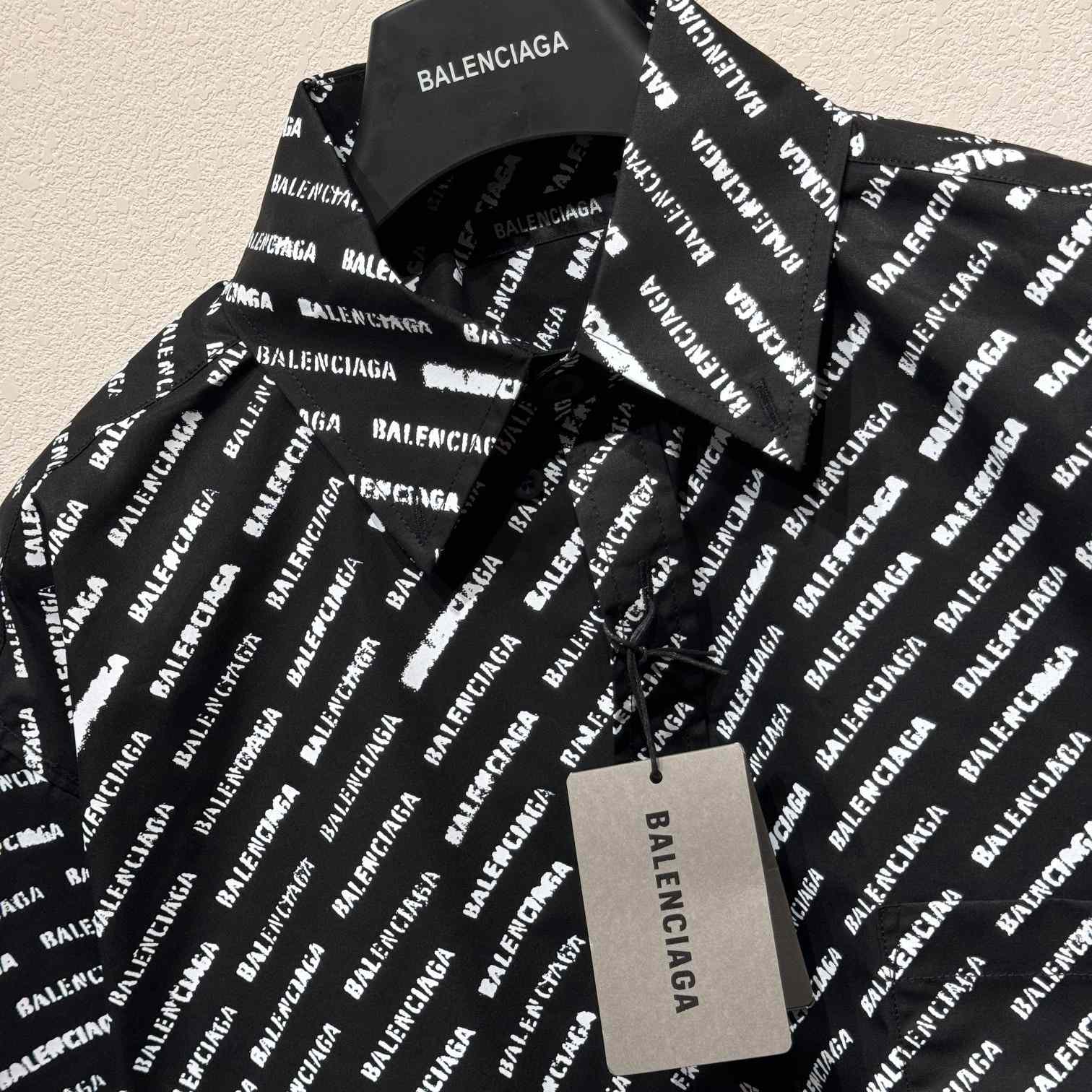 Balenciaga All Over Logo Printed Shirt - DesignerGu