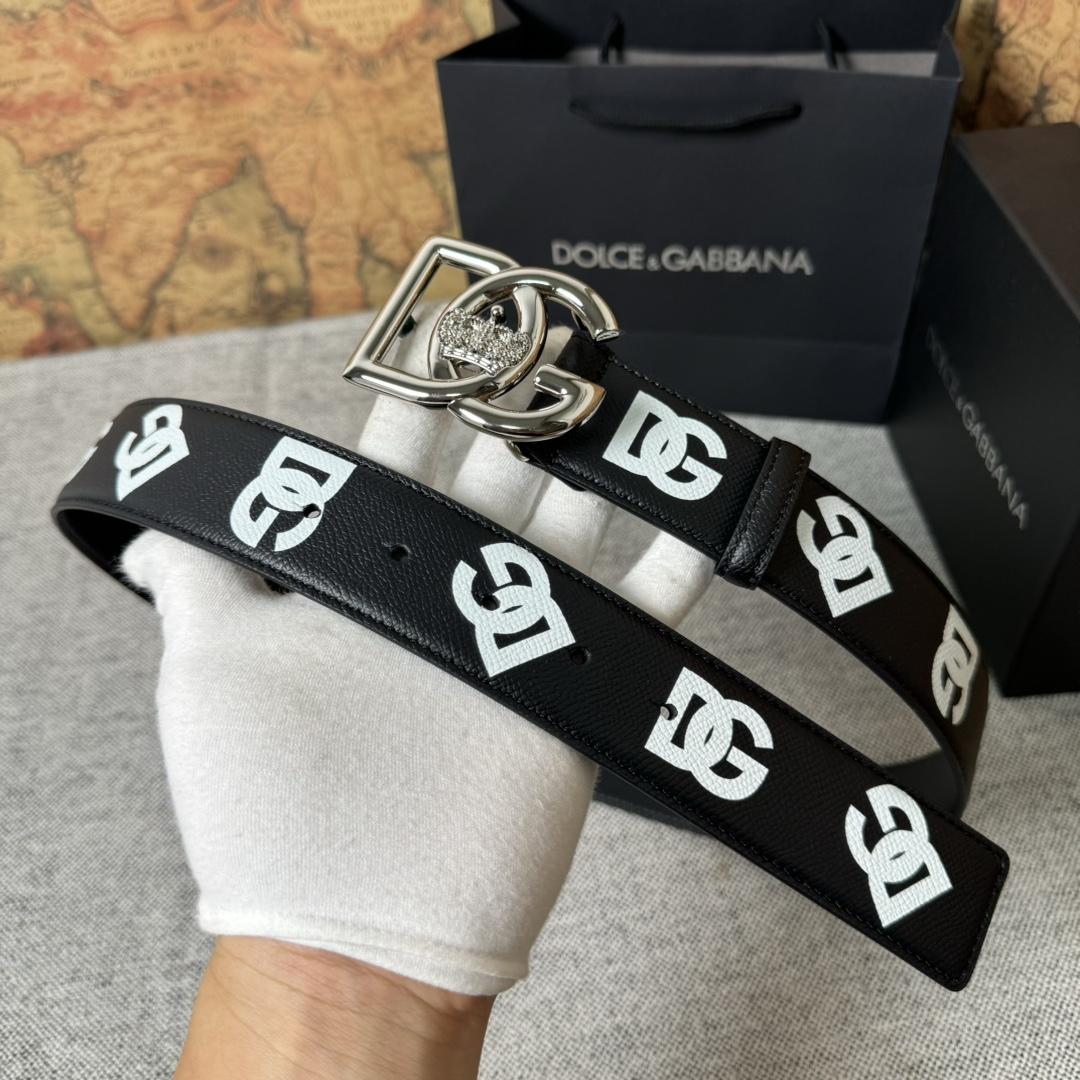 Dolce & Gabbana Logo-Printed Buckled Belt - DesignerGu