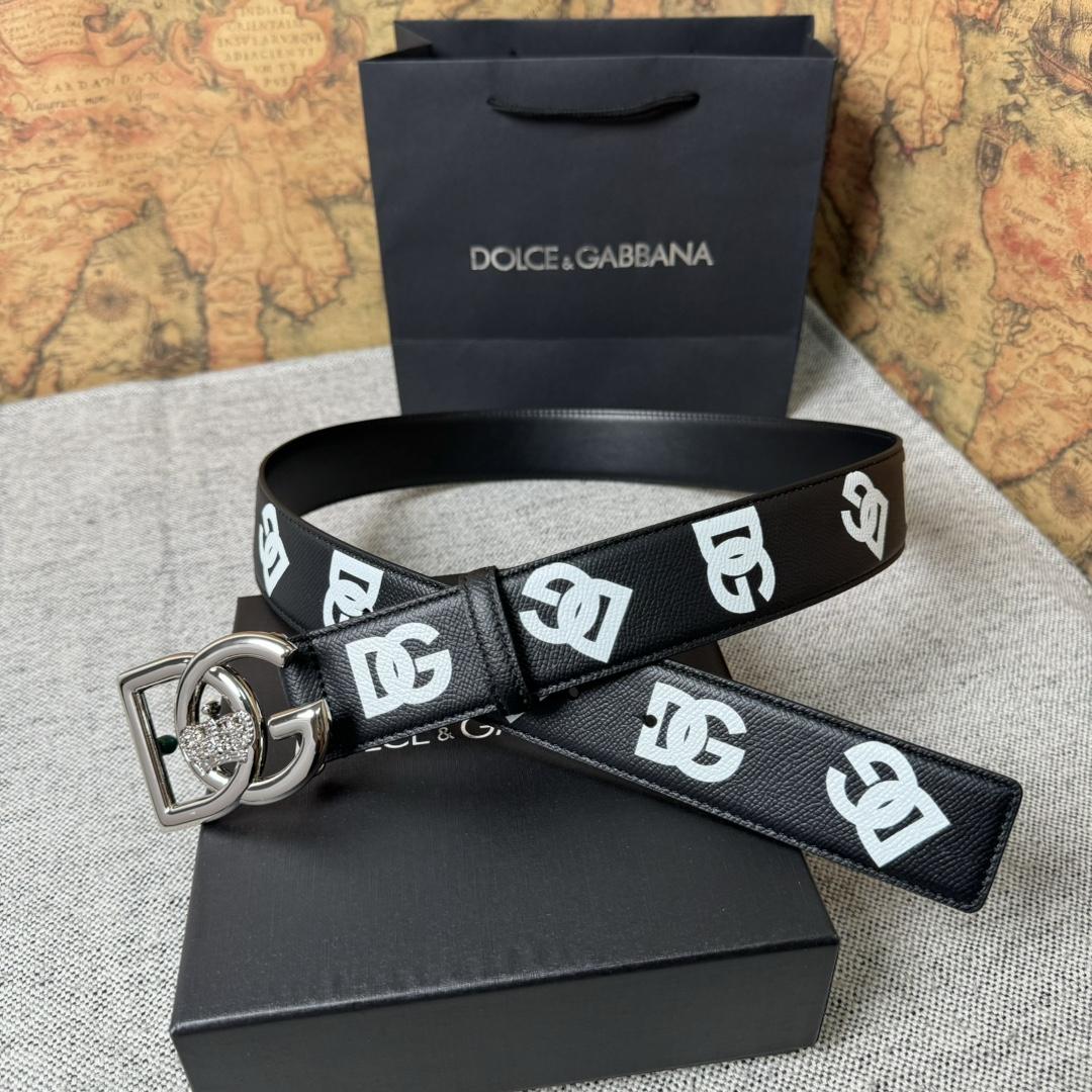 Dolce & Gabbana Logo-Printed Buckled Belt - DesignerGu