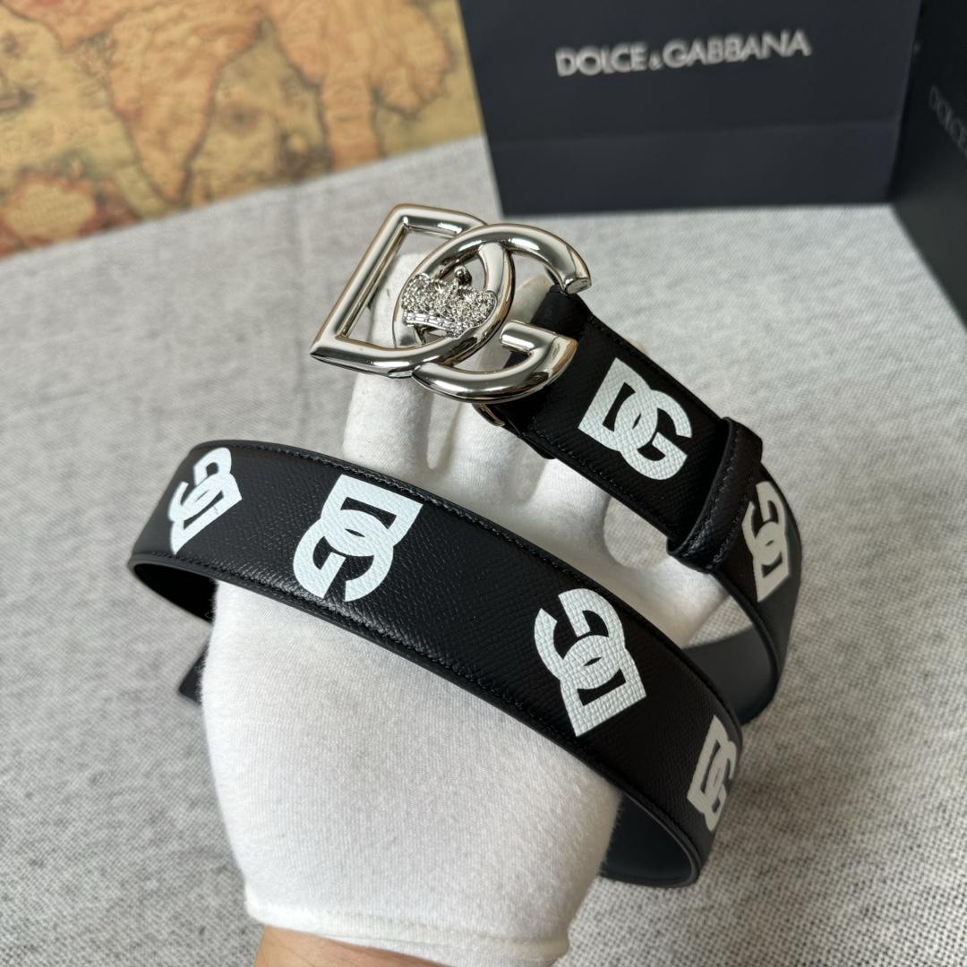 Dolce & Gabbana Logo-Printed Buckled Belt - DesignerGu