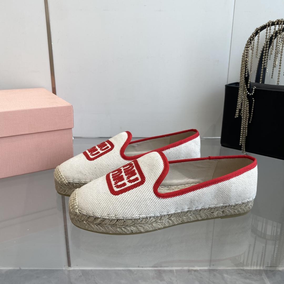 Miu Miu Cotton Drill Espadrilles - DesignerGu