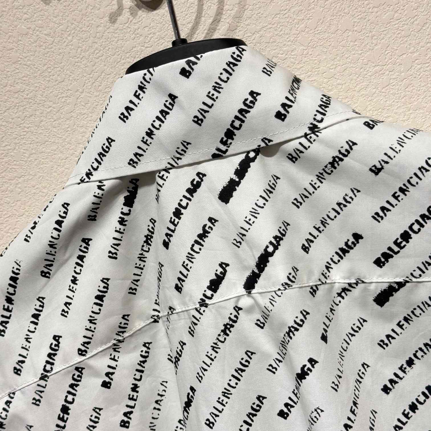 Balenciaga All Over Logo Printed Shirt - DesignerGu