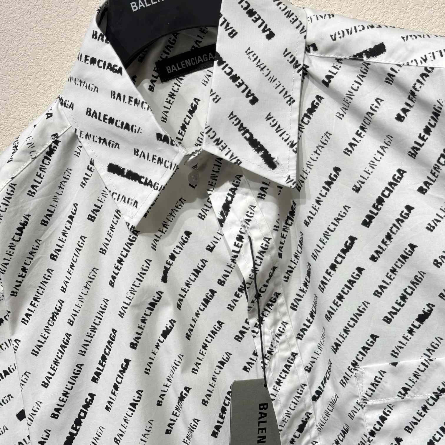 Balenciaga All Over Logo Printed Shirt - DesignerGu