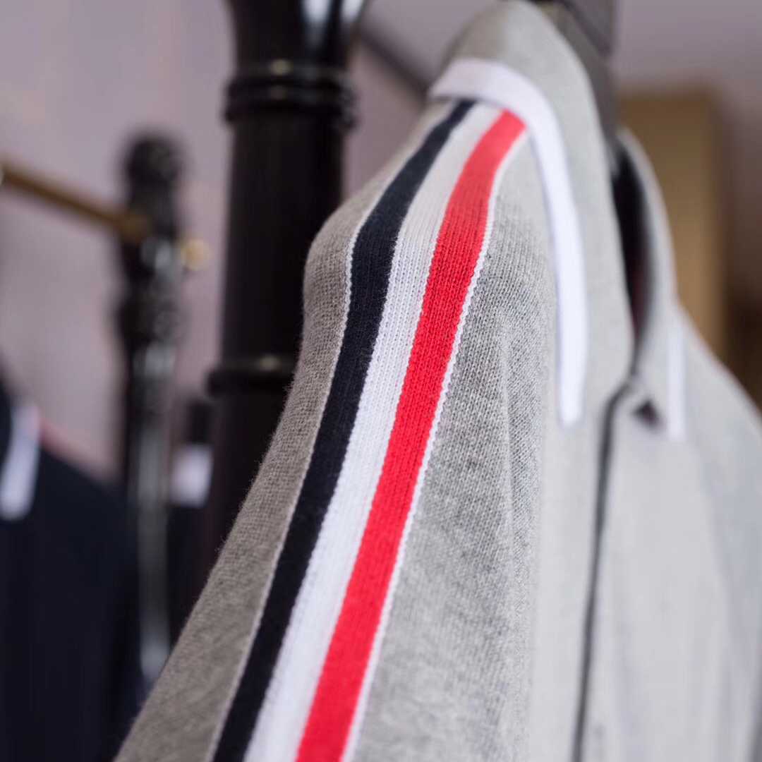 Thom Browne 4-Bar Stripe raglan-sleeve Polo   1779 - DesignerGu