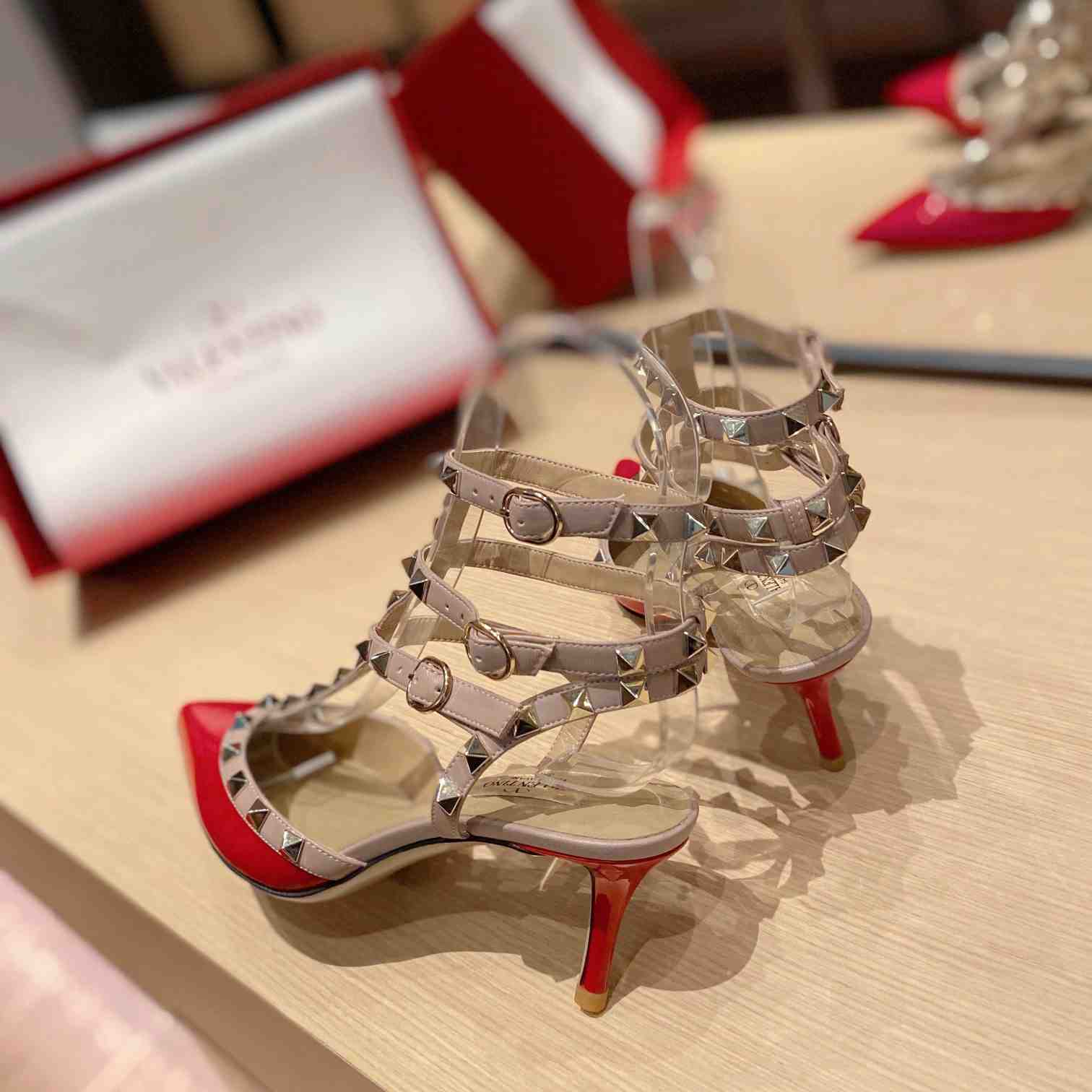 Valenti Garavani Rockstud 65mm Caged Pumps - DesignerGu