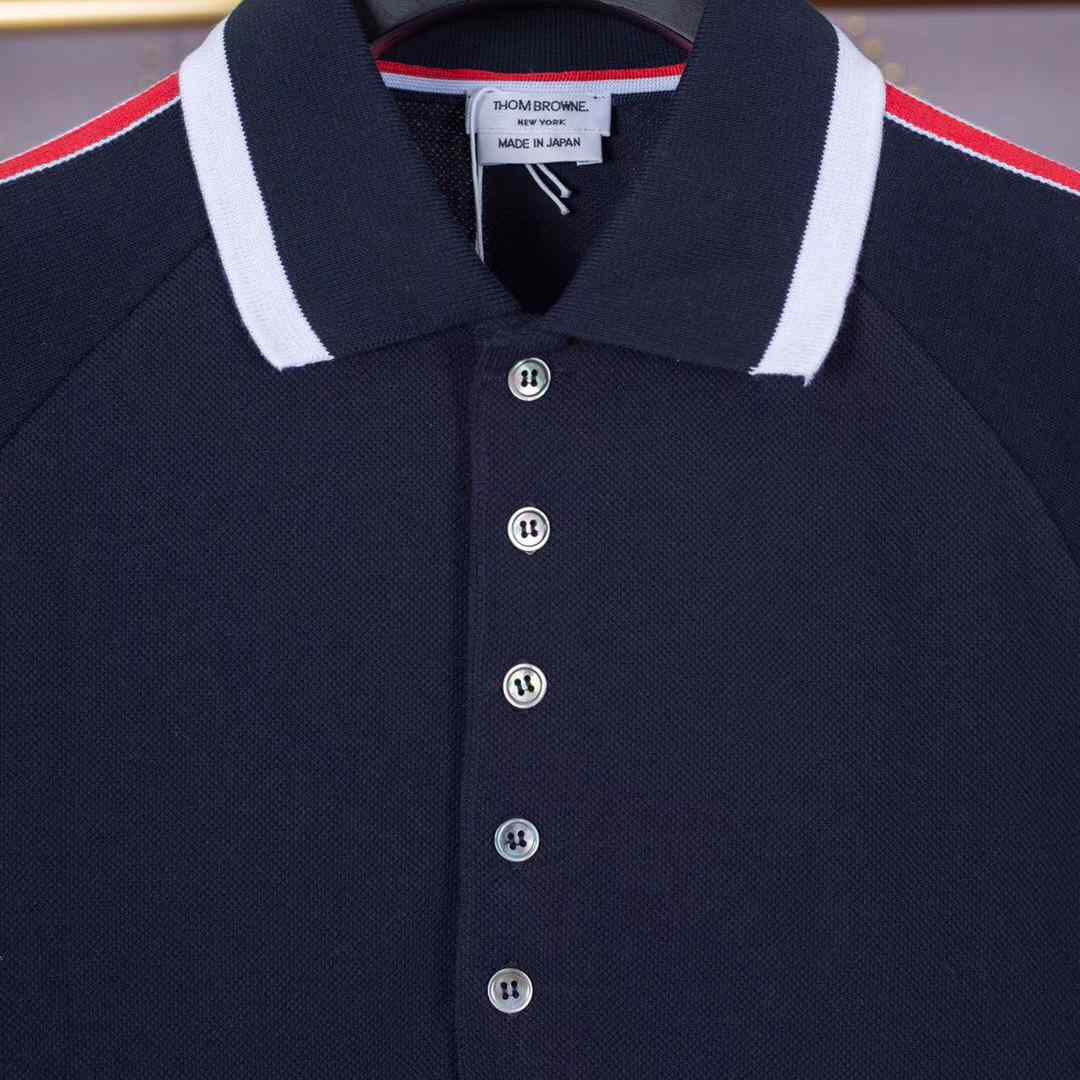 Thom Browne 4-Bar Stripe raglan-sleeve Polo   1779 - DesignerGu