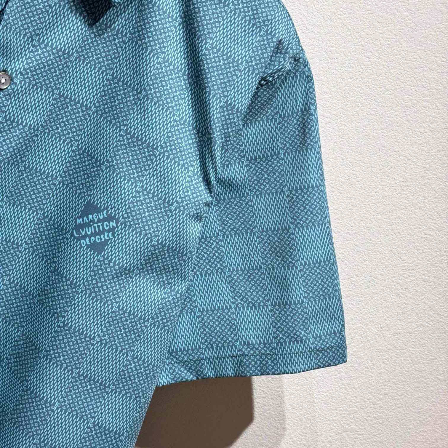 Louis Vuitton Printed Short-Sleeved Cotton Shirt   1AFQY0 - DesignerGu