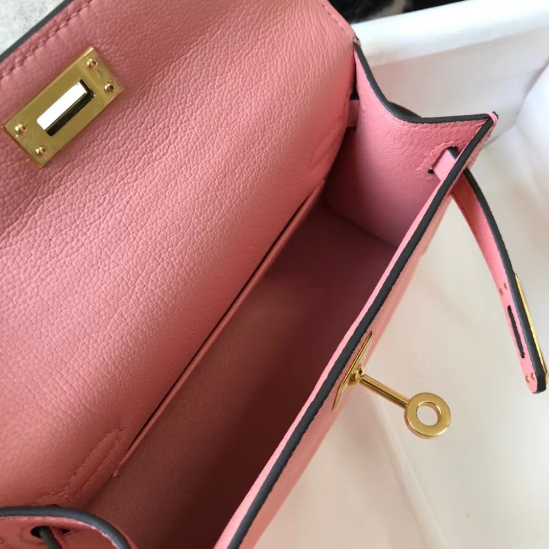 Hermes HM Kelly Mini 20 pink Epsom Gold Hardware （19-13-6.5cm） - DesignerGu