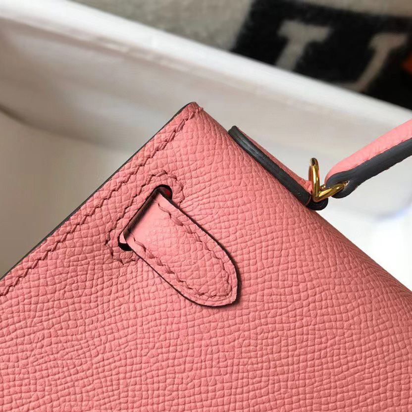 Hermes HM Kelly Mini 20 pink Epsom Gold Hardware （19-13-6.5cm） - DesignerGu