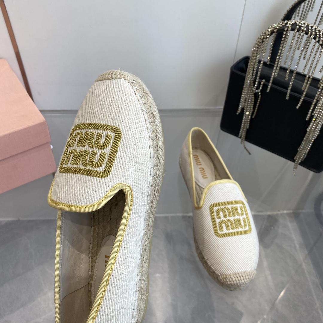 Miu Miu Cotton Drill Espadrilles - DesignerGu