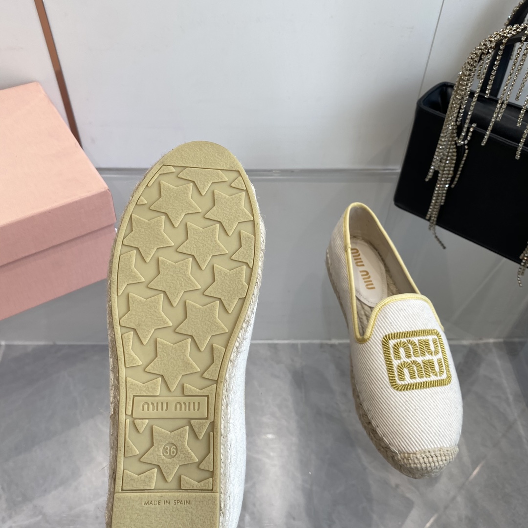 Miu Miu Cotton Drill Espadrilles - DesignerGu