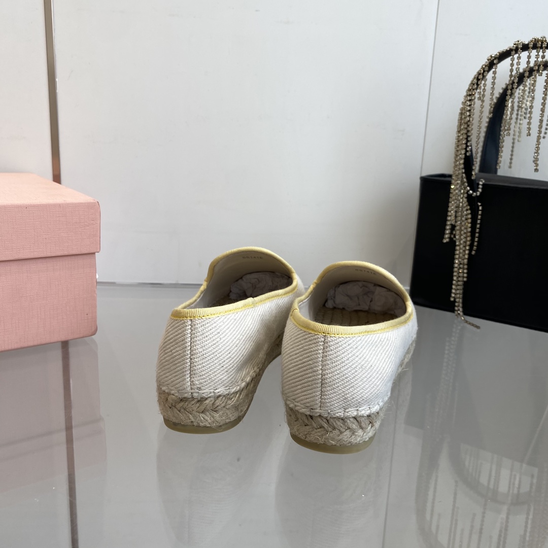 Miu Miu Cotton Drill Espadrilles - DesignerGu