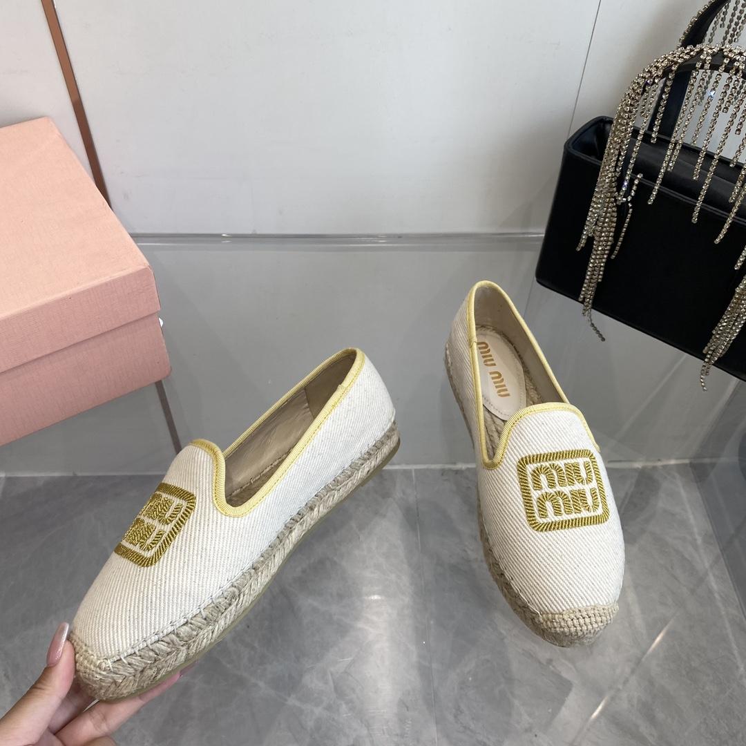 Miu Miu Cotton Drill Espadrilles - DesignerGu