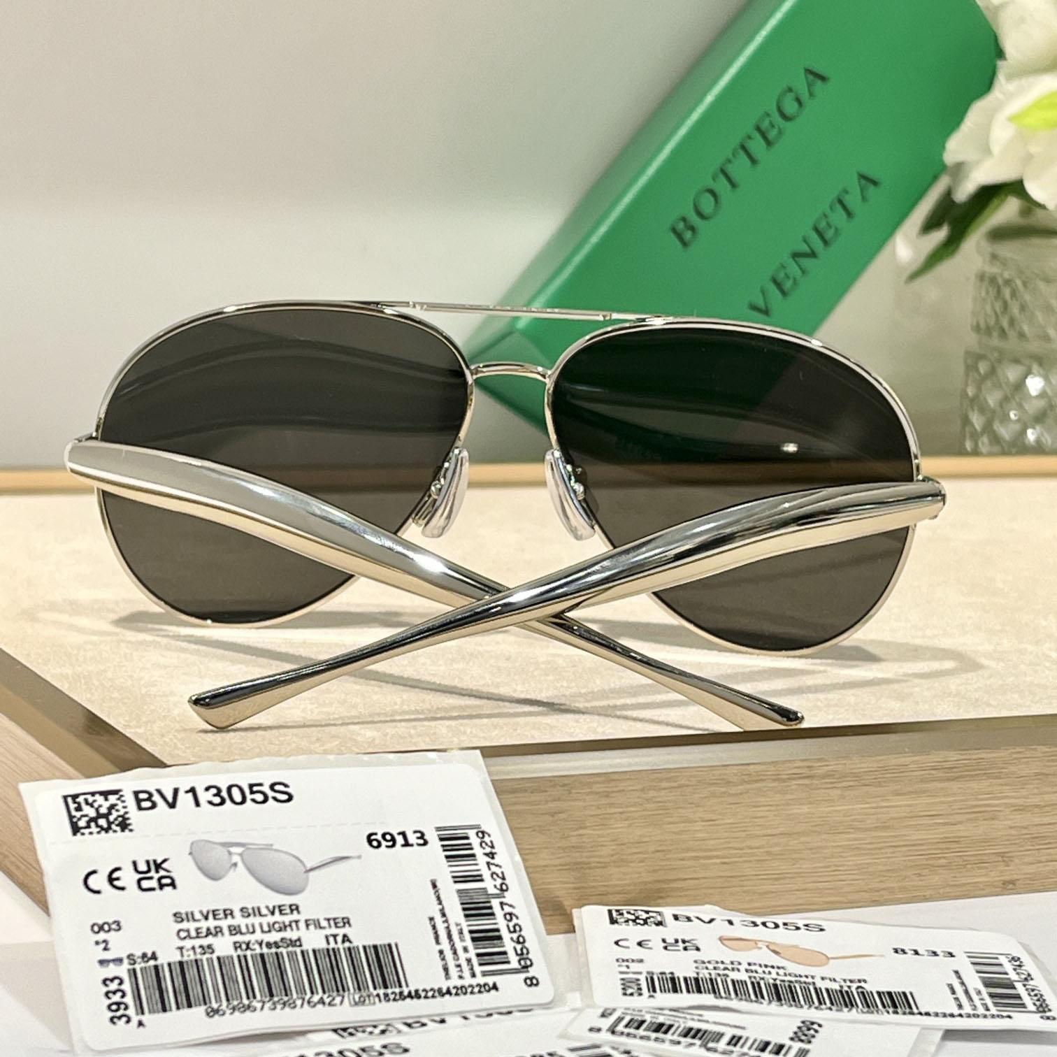 Bottega Veneta Sardine Aviator Sunglasses   BV1305S - DesignerGu