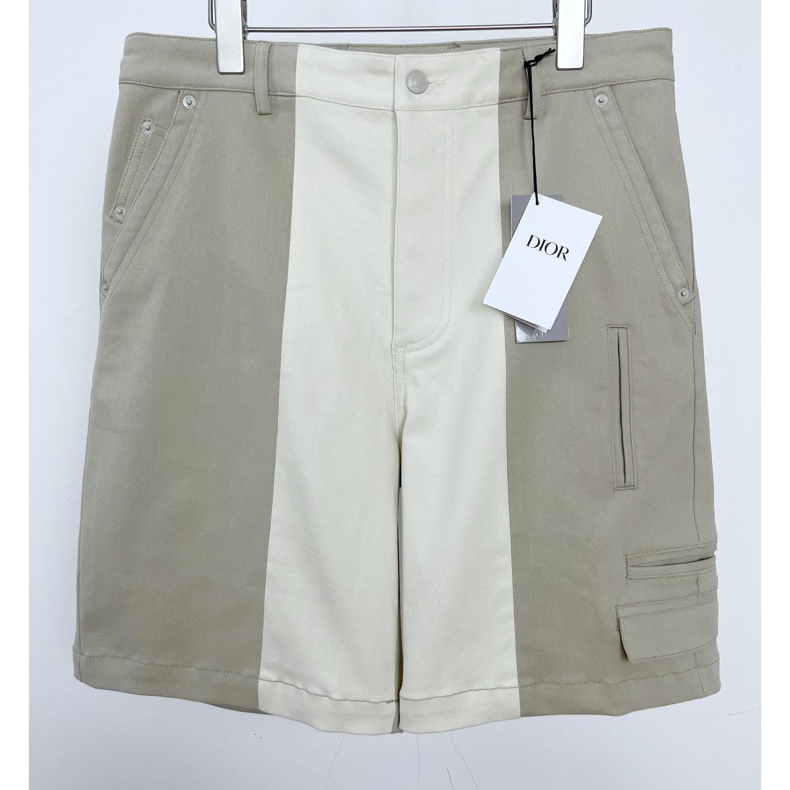 Dior Bermuda Shorts Beige Cotton Gabardine - DesignerGu