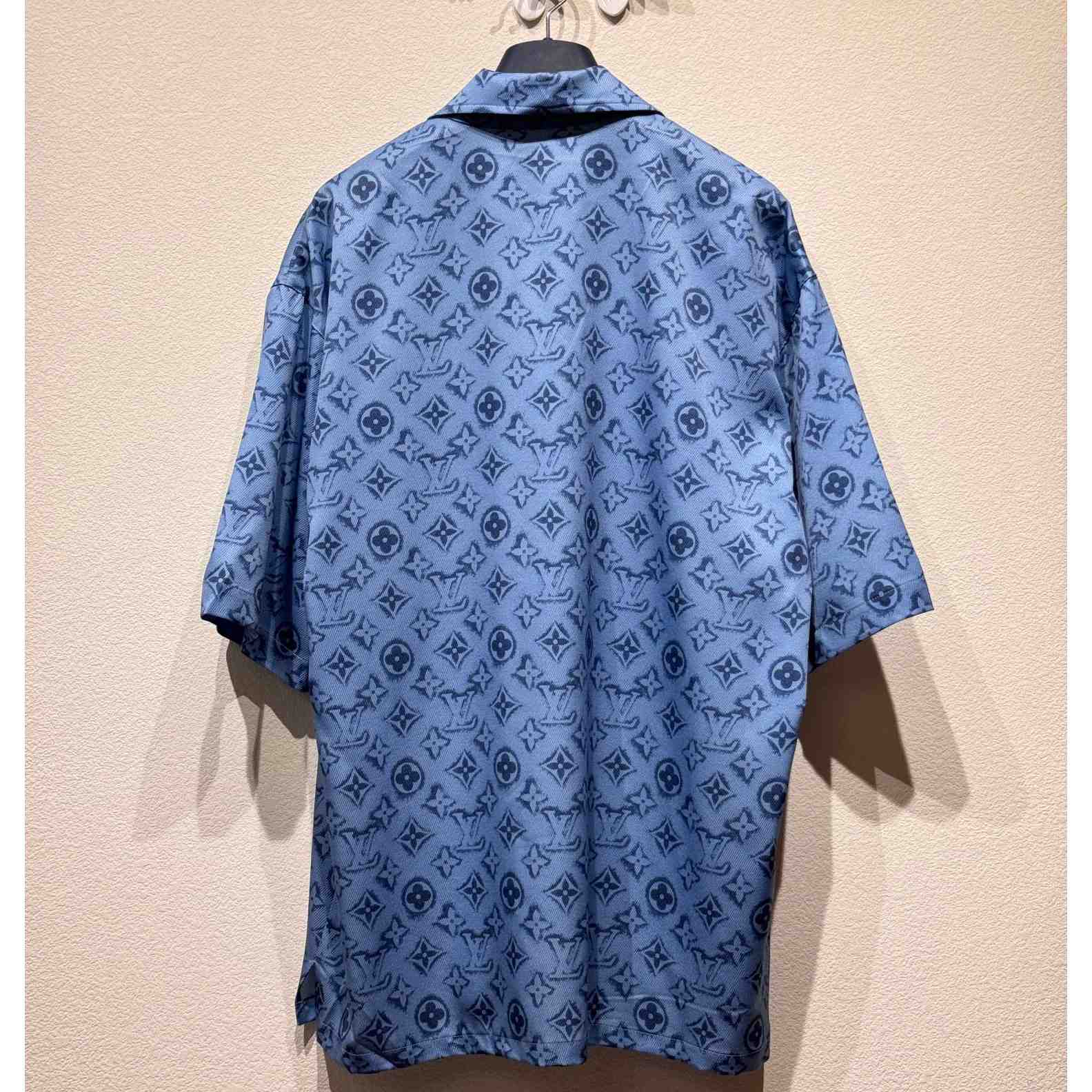 Louis Vuitton Monogram Short-Sleeved Chambray Shirt   - DesignerGu