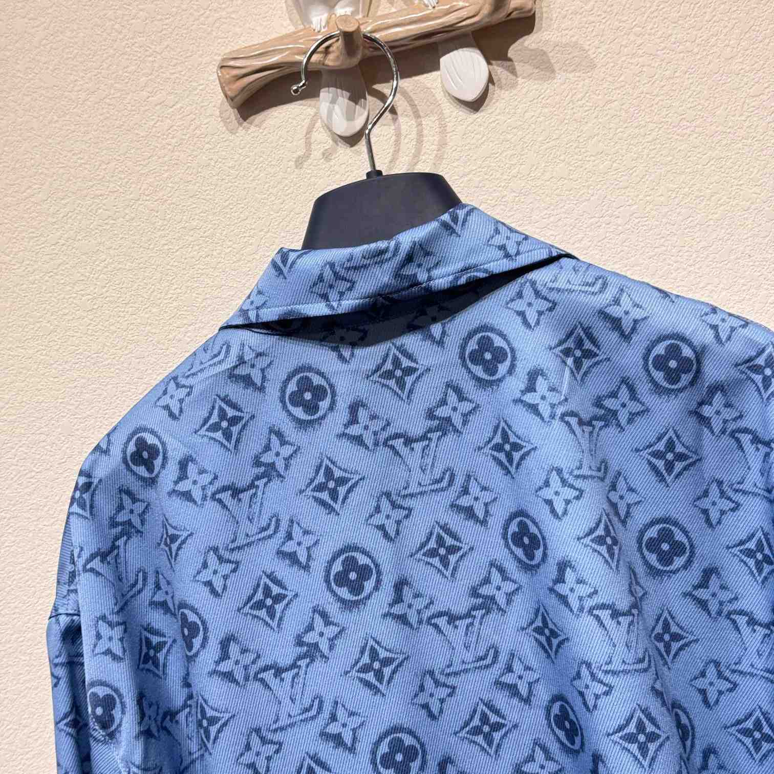 Louis Vuitton Monogram Short-Sleeved Chambray Shirt   - DesignerGu